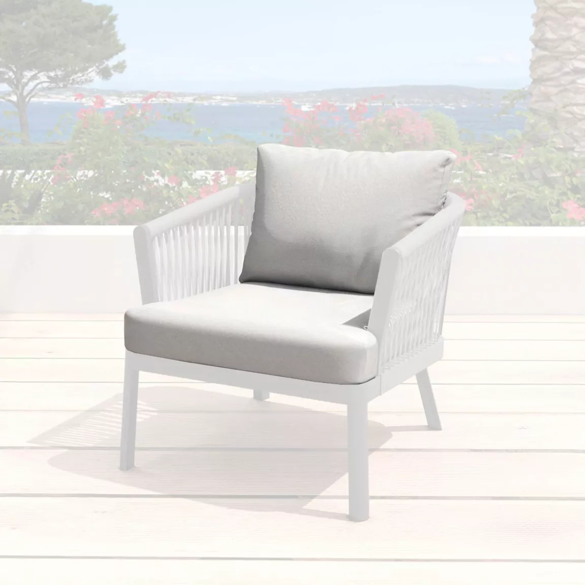 Housses de coussin de remplacement pour Fauteuil Amalfi Gris clair