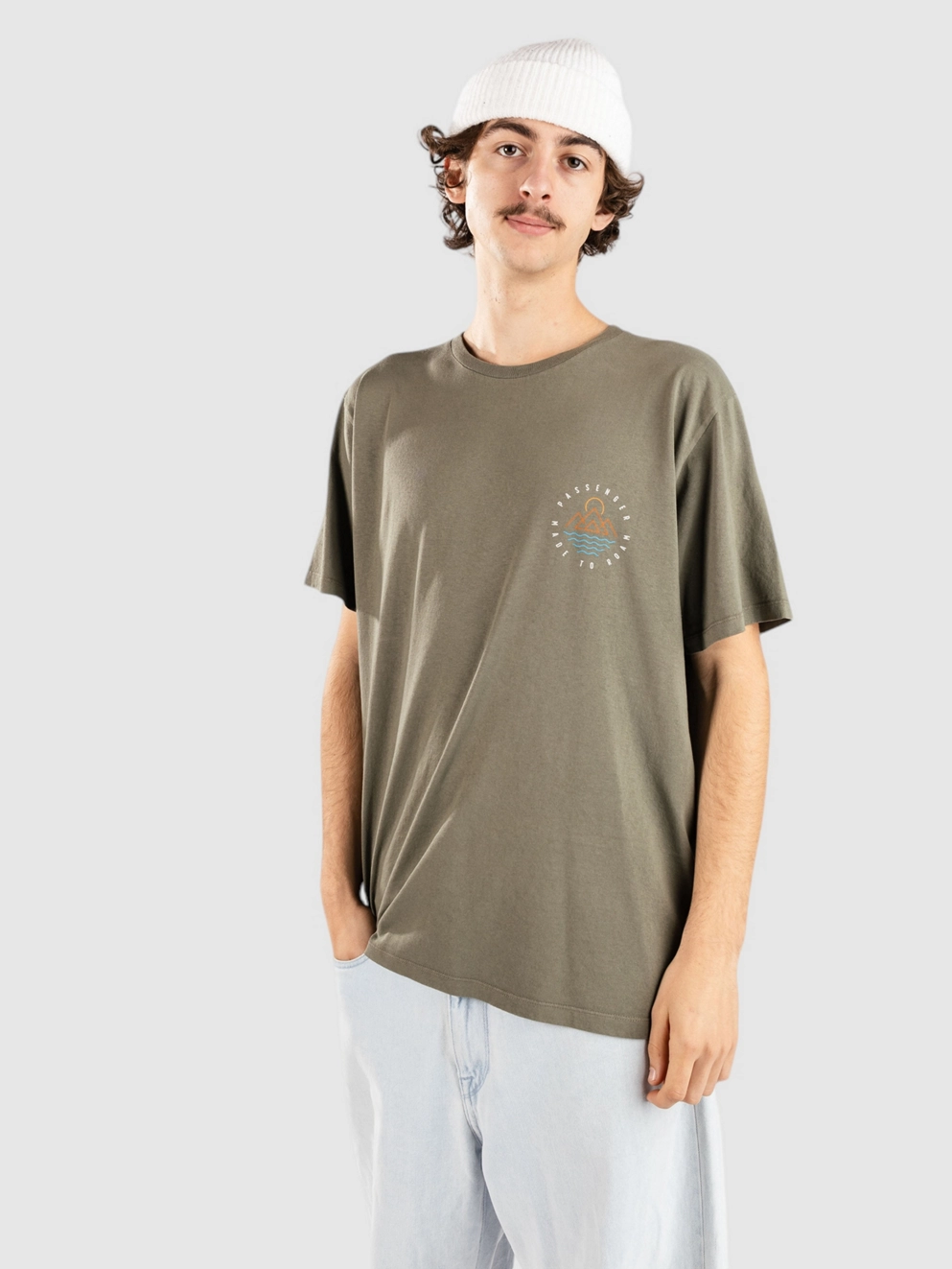 Passenger Escapism Recycled Cotton T-Shirt dusty olive