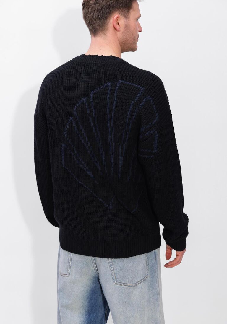 zwarte new amsterdam surf association trui big logo crewneck