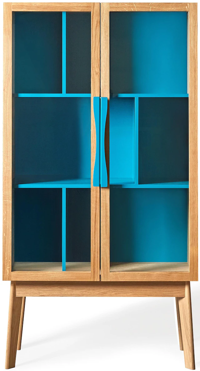 Woodman Bücherregal »Hilla« Breite 88 cm, Türen mit Glaseinsätzen, Holzfurnier aus Eiche, FSC®