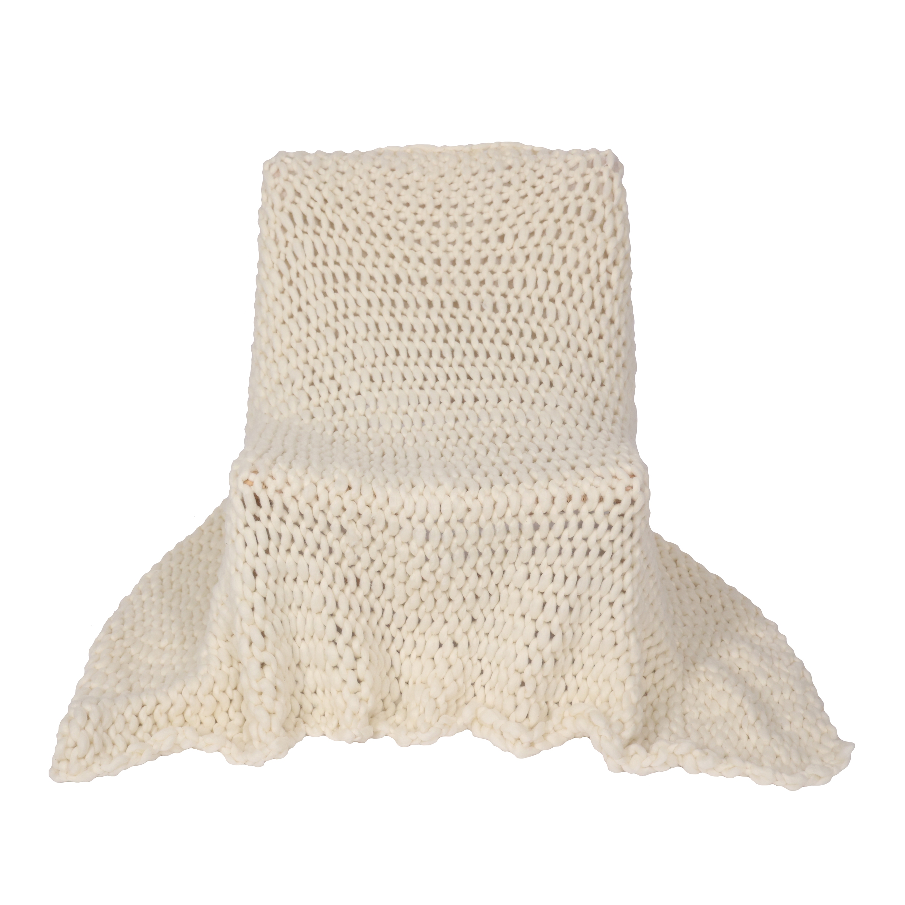 Kuscheldecke Strick 120 x 180 cm creme