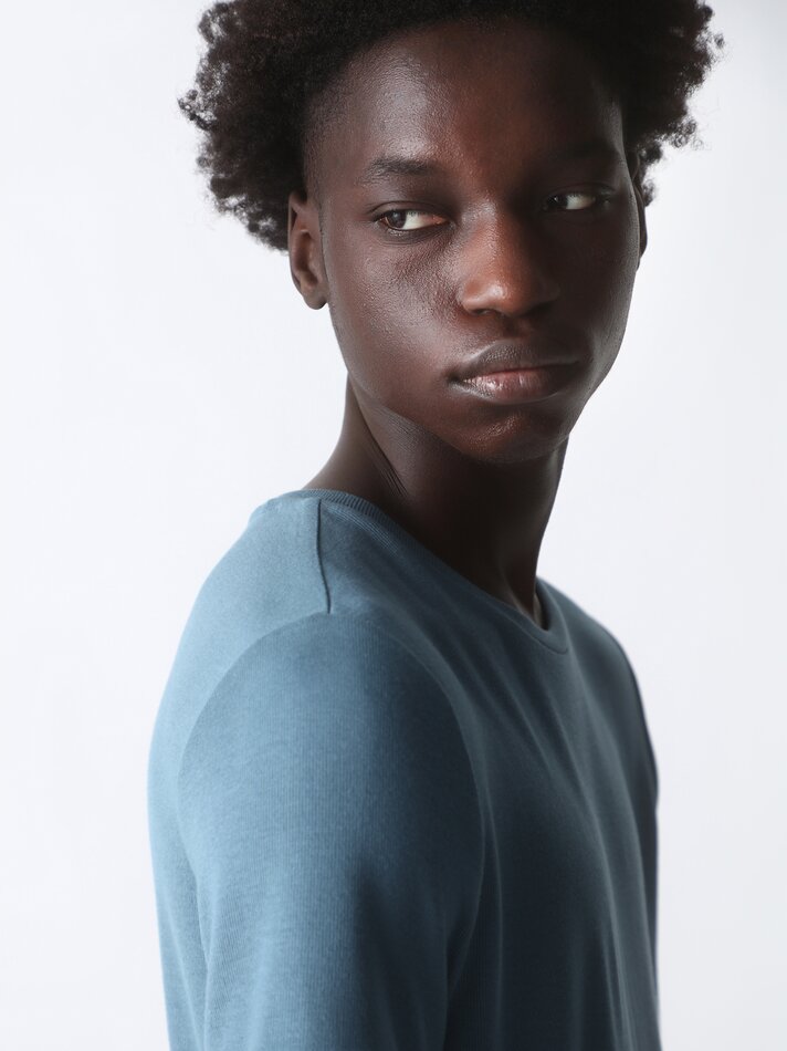 Camiseta de malha - Azul claro