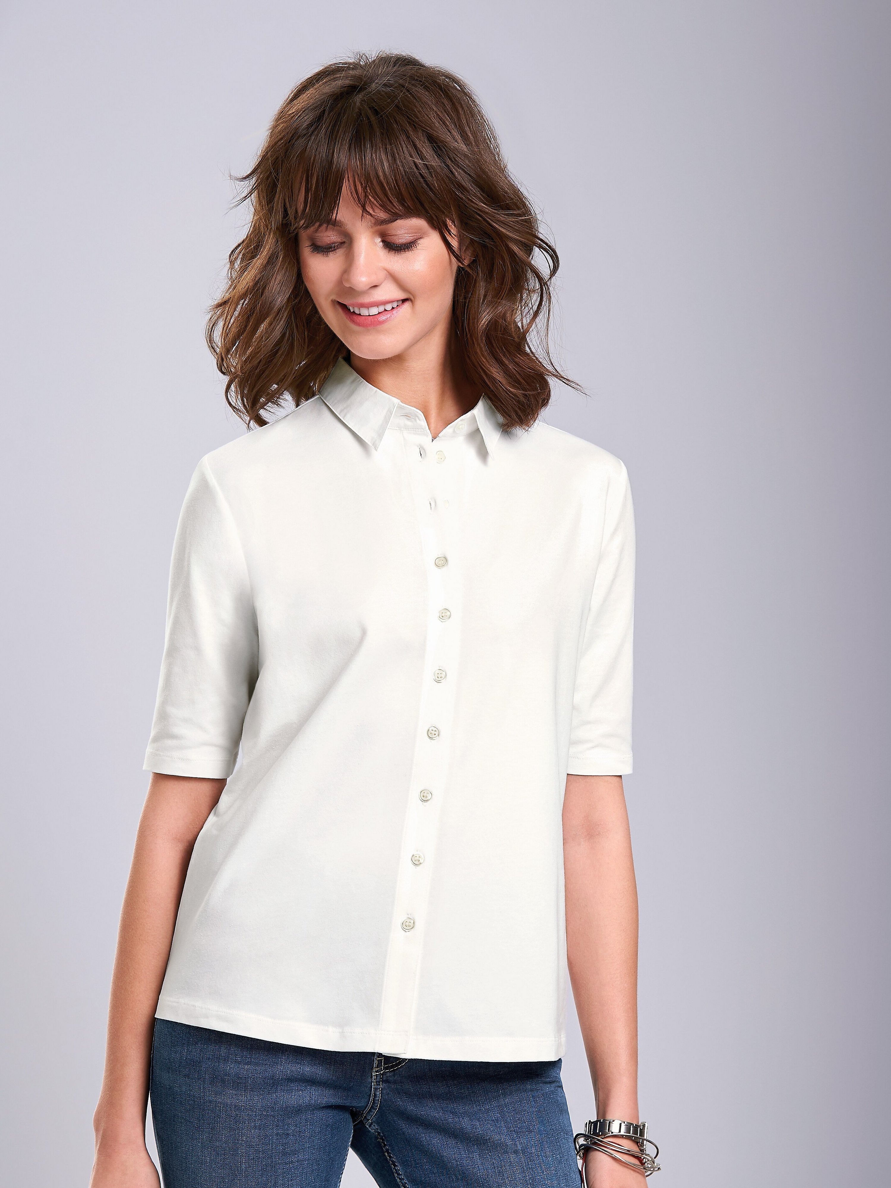 Jersey-Bluse mit 1/2-Arm