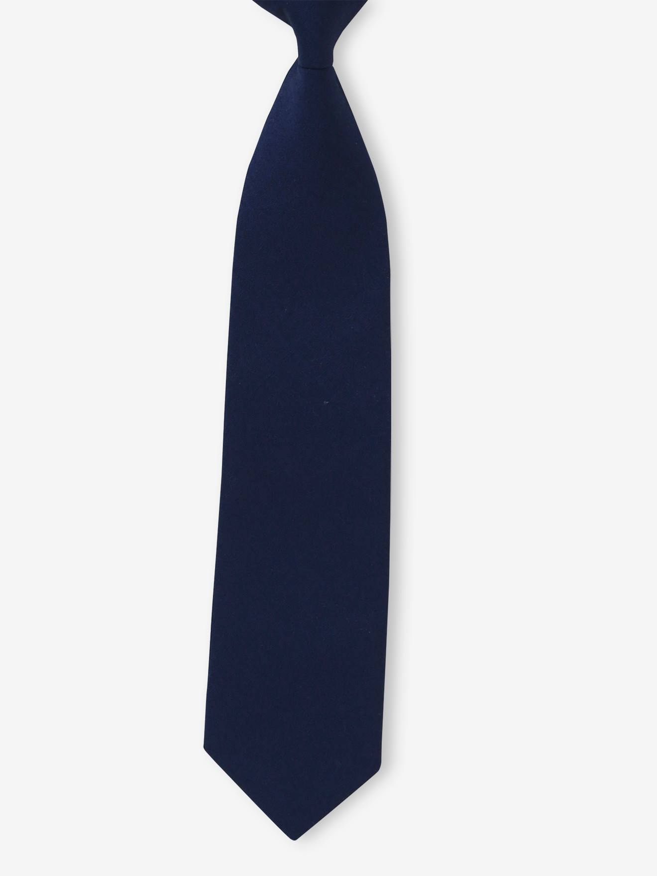 Gravata azul-marinho lisa para meninos
