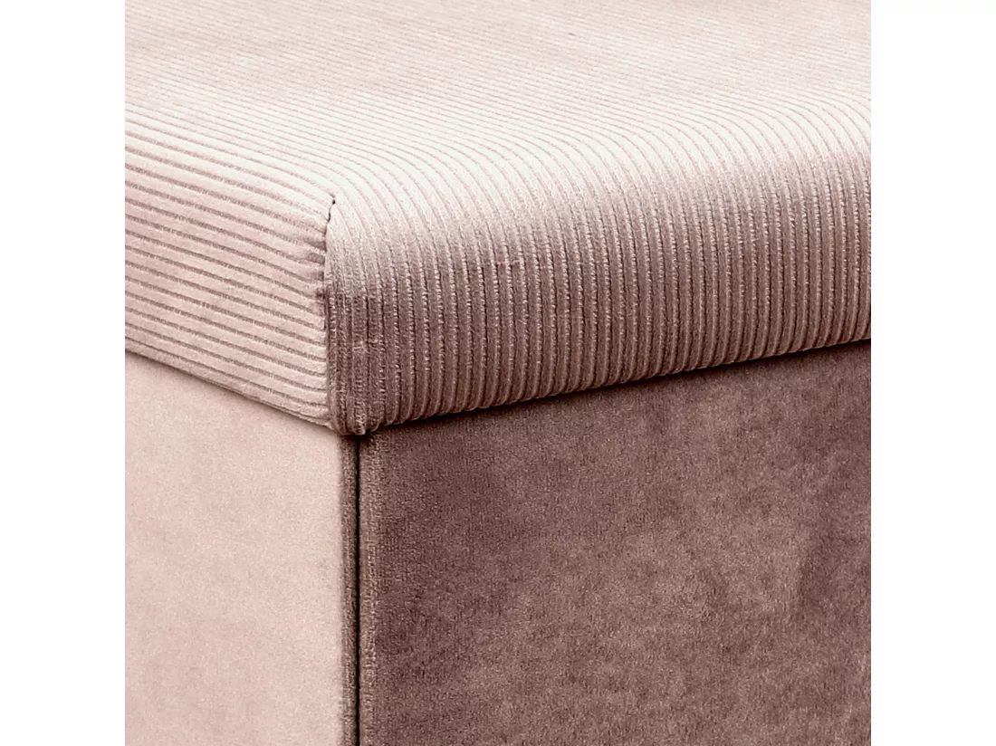 Coffre Banc Pliable Velours Cotele Giulia Rose