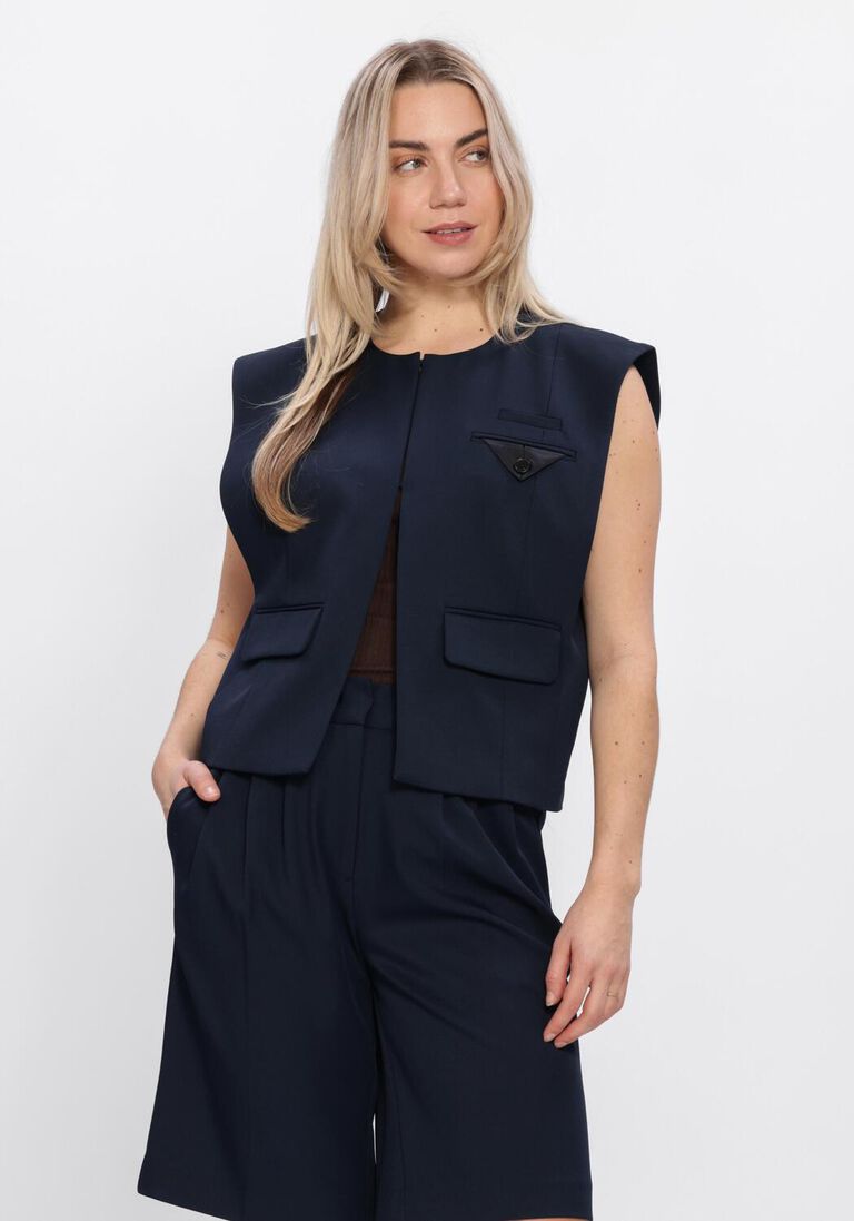 donkerblauwe haute l'amitié gilet premiere box waistcoat