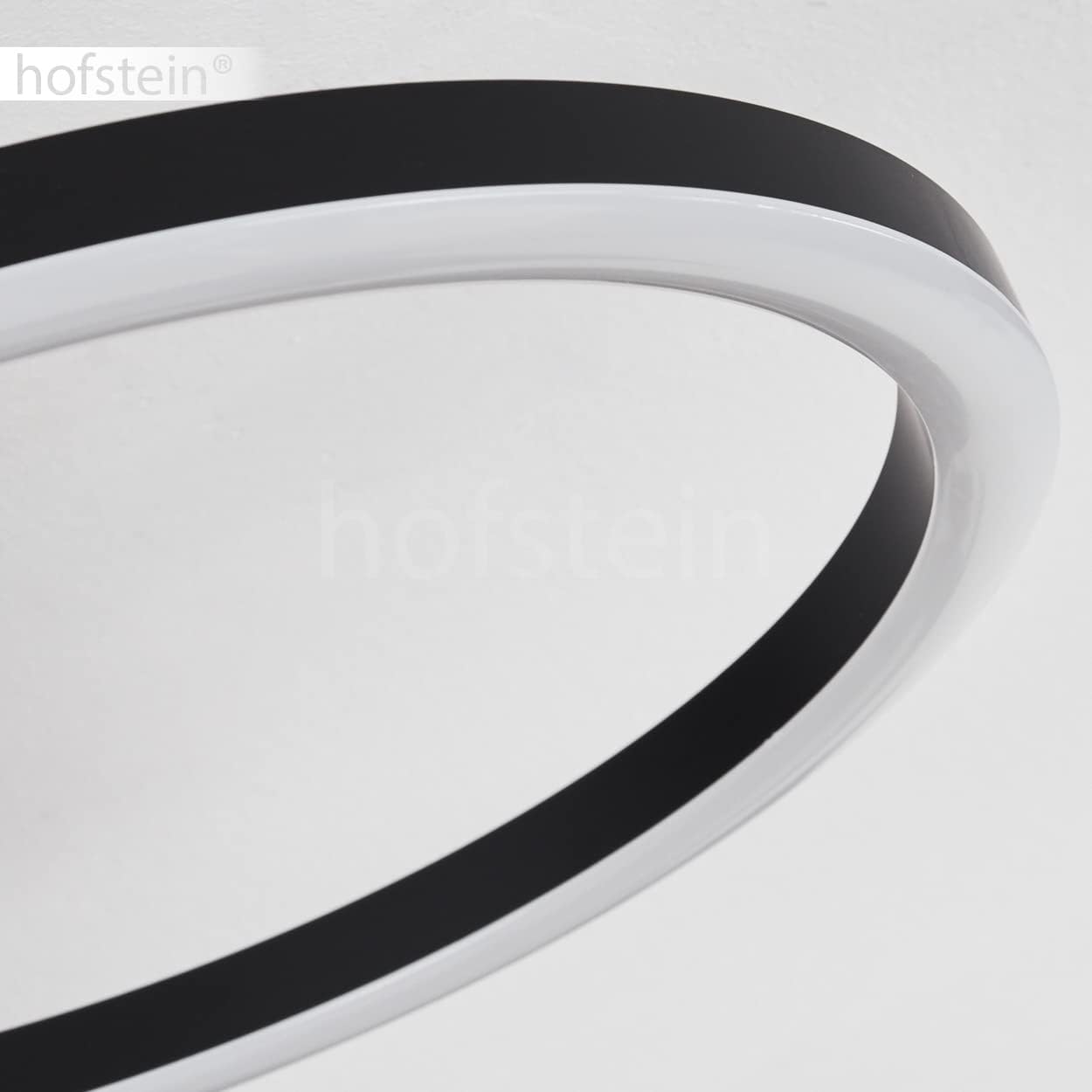 HOFSTEIN LED Deckenleuchte Avelal, Deckenlampe aus Metall/MDF/Kunststoff in Holzoptik/Schwarz/Braun/Weiß, moderne Leuchte m- verstellbaren Schirmen, 1 x LED 38 Watt, 2300 Lumen, 3000 Kelvin