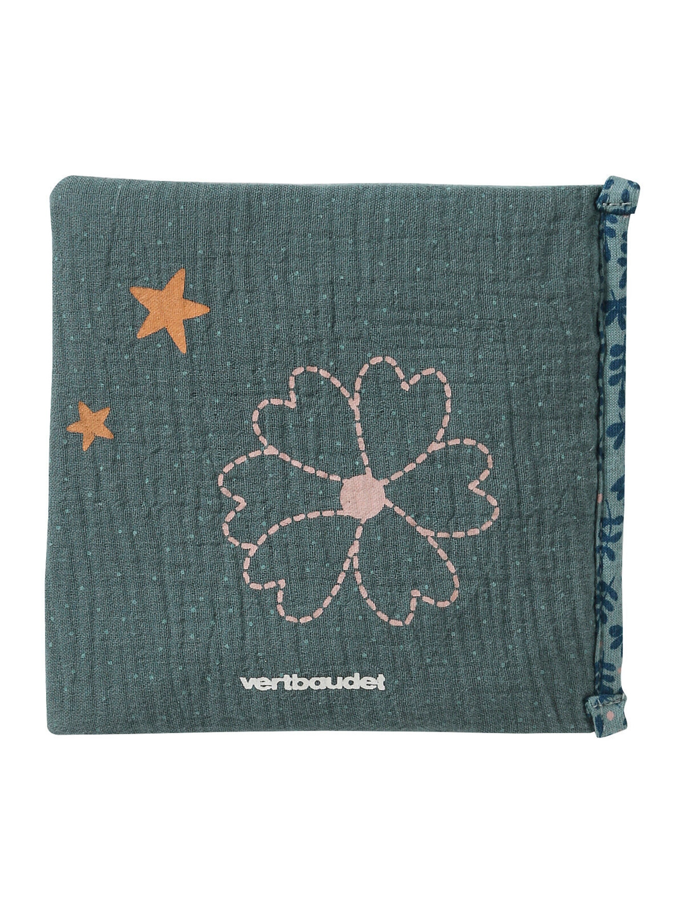 Vertbaudet Baby Geschenk-Set: Schmusetuch, Rassel & Stofftuch orange/grün/märchenwald