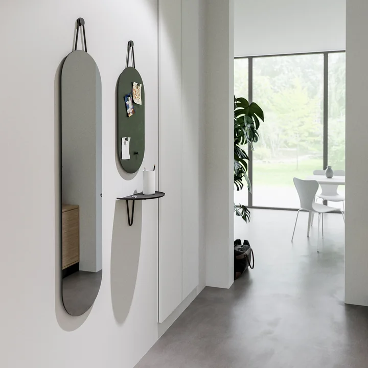 Zone Denmark - A-Serie Wandspiegel oval, 60 x 30 cm, schwarz
