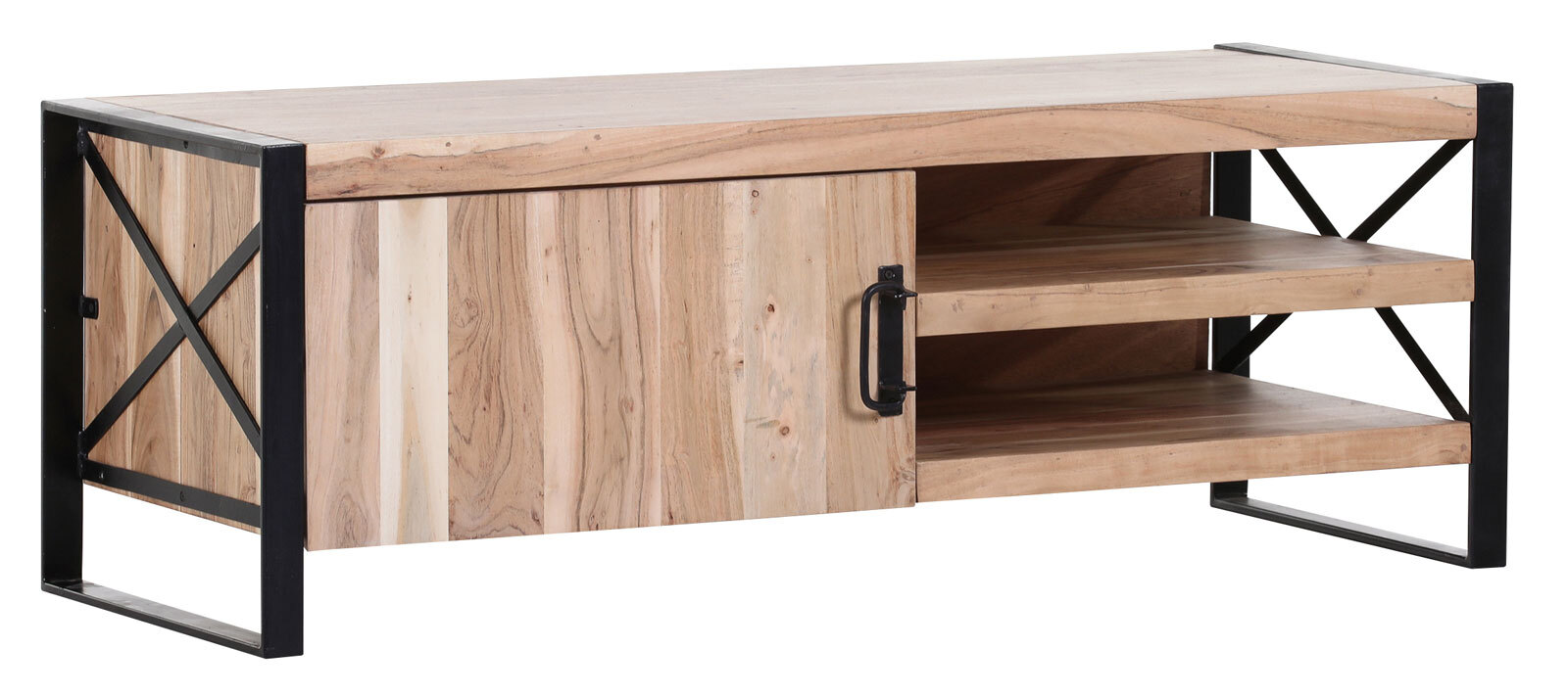 INTERhome Lowboard UPTOWN Akazie massiv/ schwarz