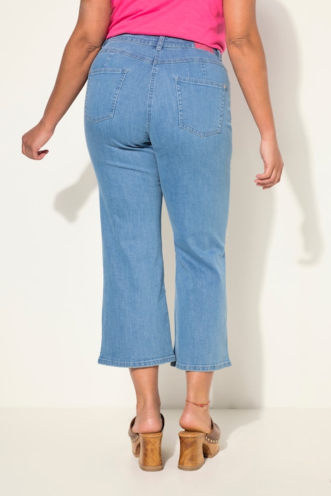 Jeans, weites Bein, Destroy-Effekten, Smiley
