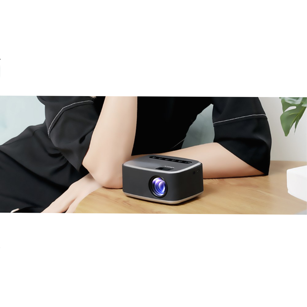 Mini Multimedia LED Projektor Beamer Heimkino (600 Lumen) 1080p Full HD / HDMI / USB - Grau / Schwarz