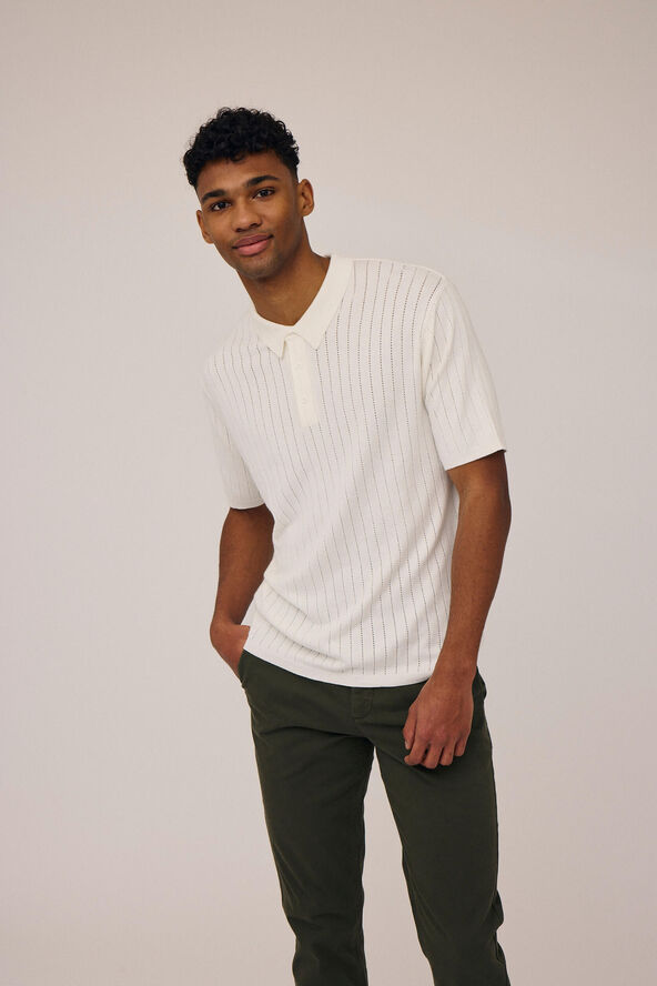 Magasin du Nord Collection Fabro 1 knit polo - EcoVero Off white