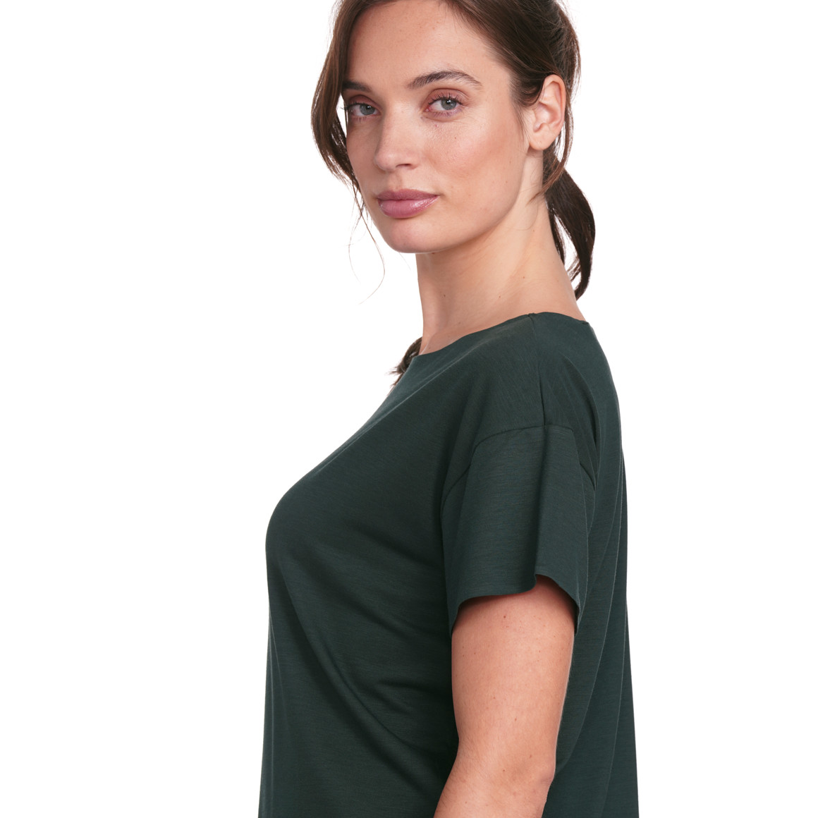 Gina Sports Damen Sport T-Shirt unifarben dunkelgrün