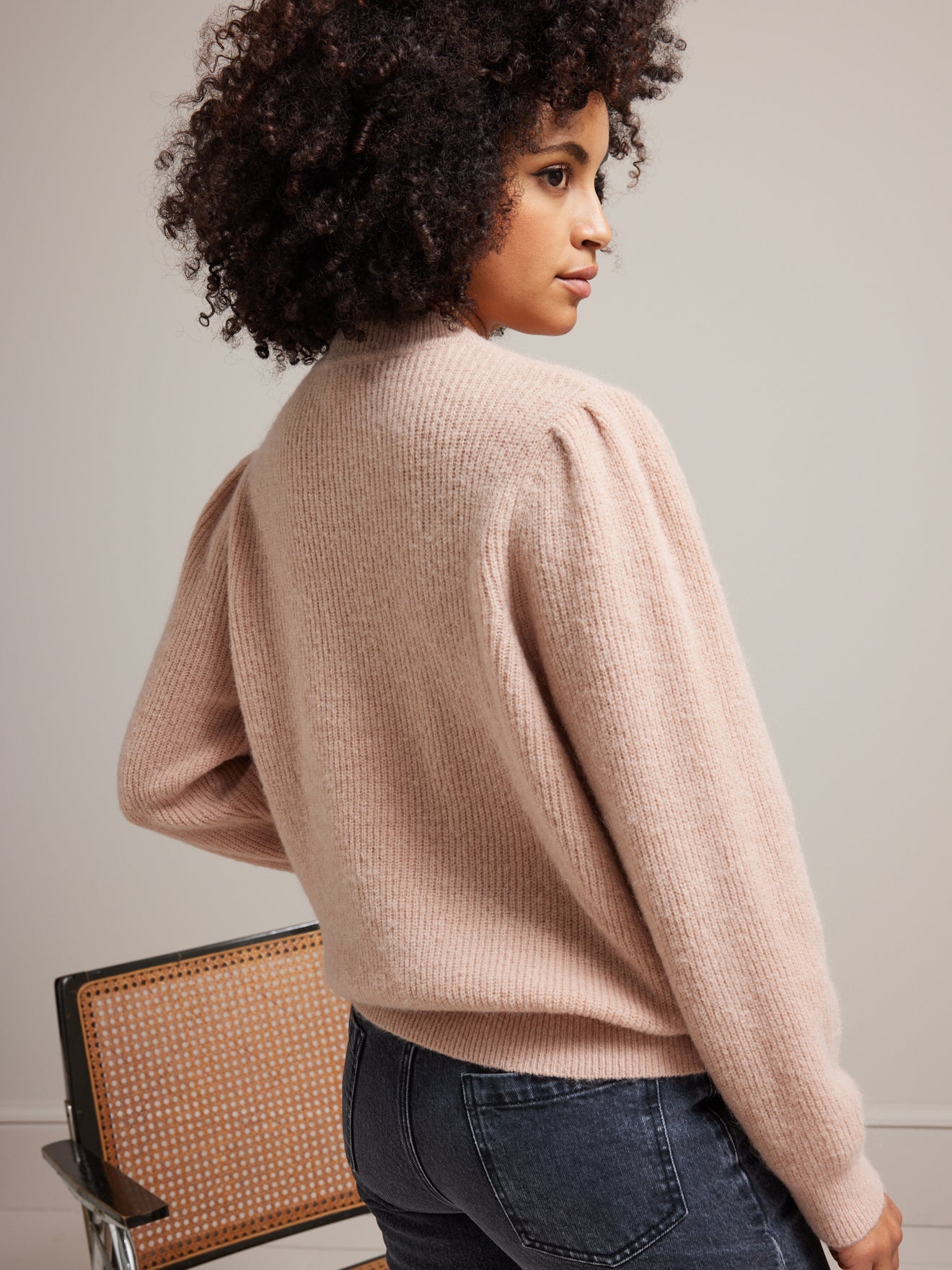 Pull col rond femme mélange mohair