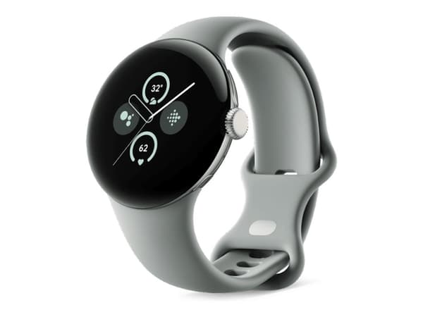 Google Pixel Watch 2 - Sjampagnegull-aluminium - smartklokke med aktivt bånd - fluorelastomer - hassel - båndbredde: S/L - 32 GB - Bluetooth, Wi-Fi,