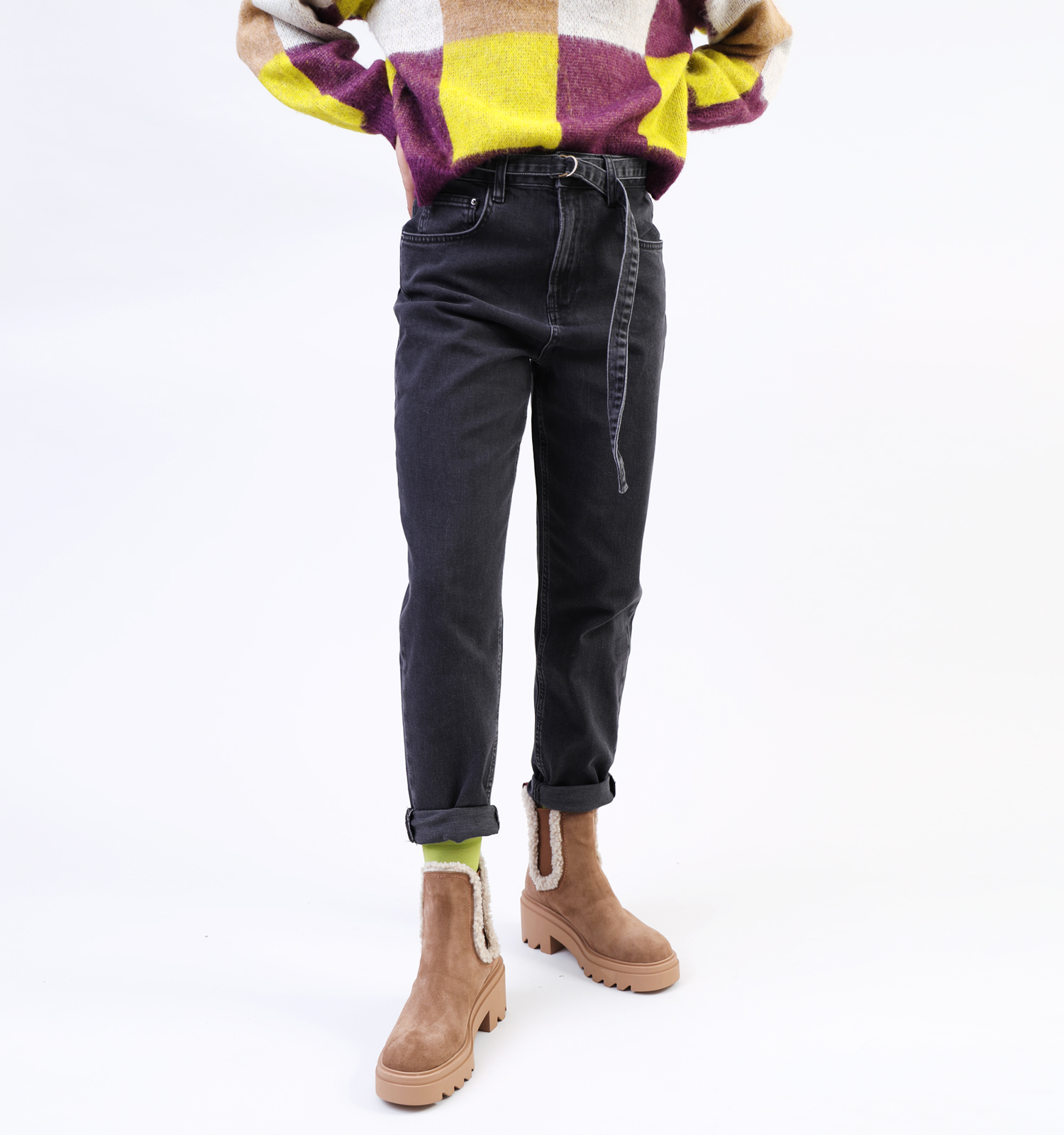 Mom jeans zwart