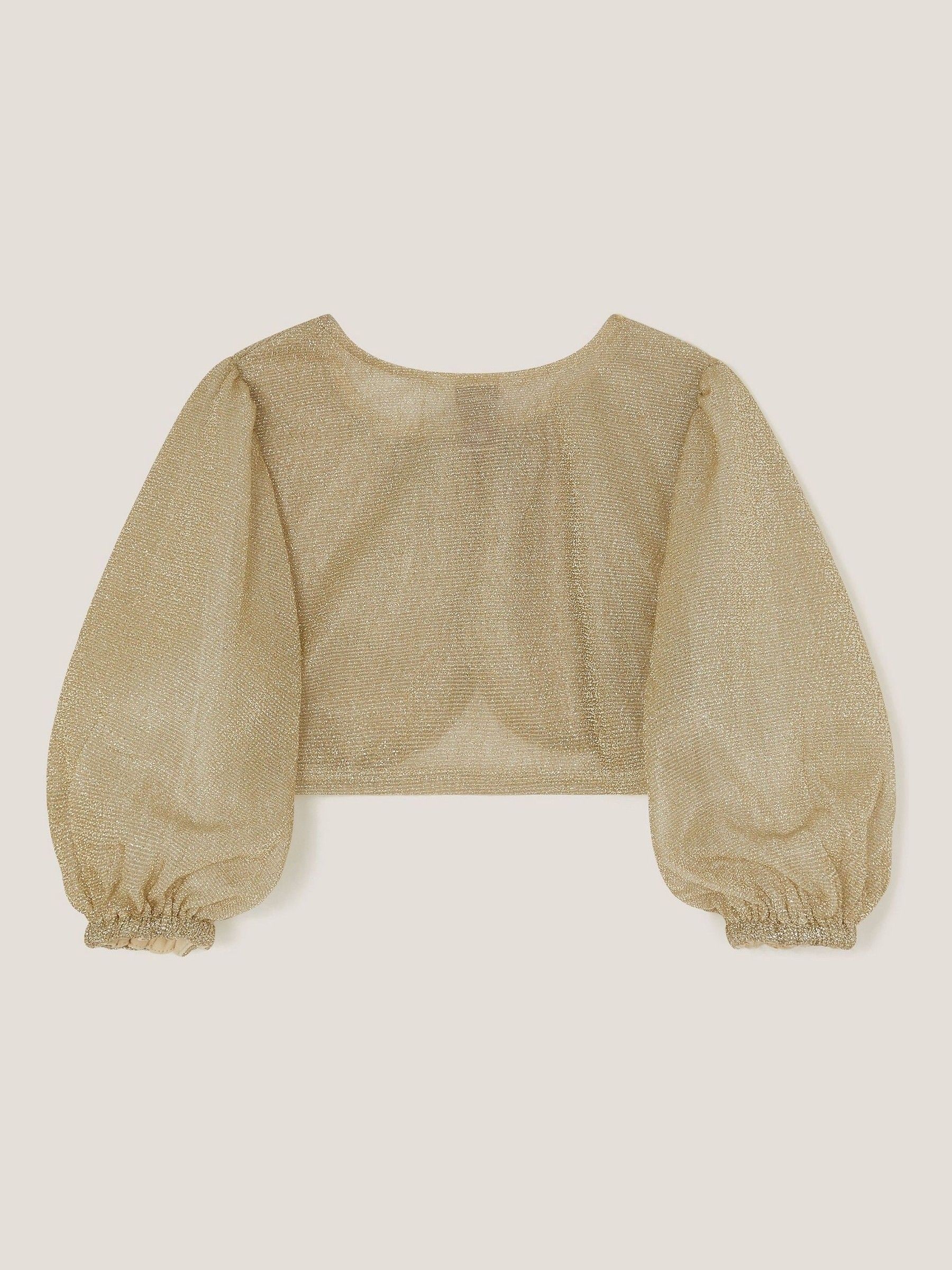 Monsoon Glitter Puff Sleeve Cardigan