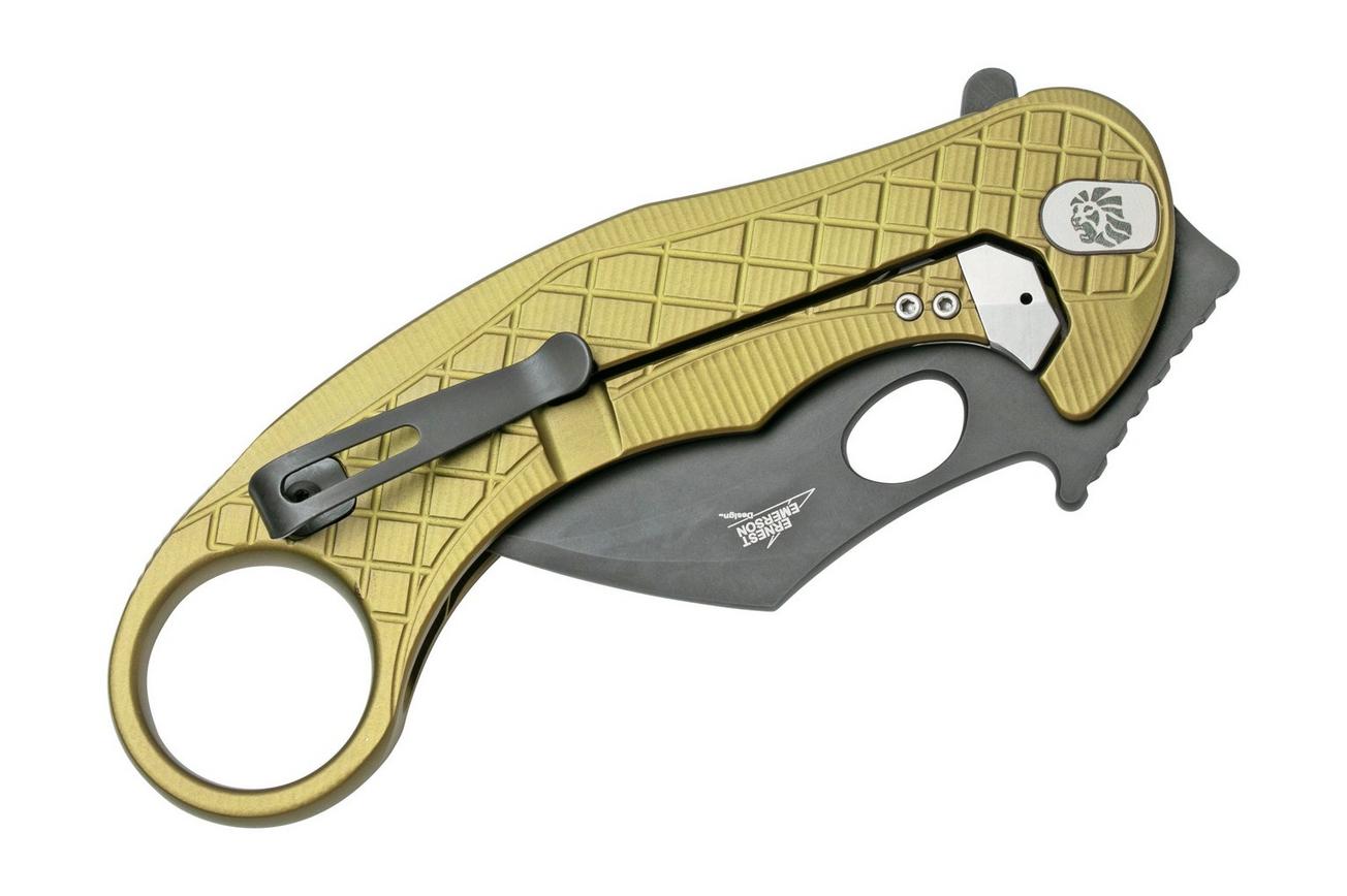 LionSteel L.E.One LE1-A-GB MagnaCut, Black, Green Aluminium, Karambit zakmes