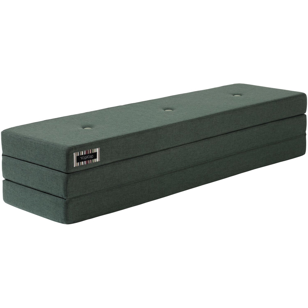 Køb by KlipKlap Foldemadras Deep Green With Light Green KK 3 Fold 180 Cm