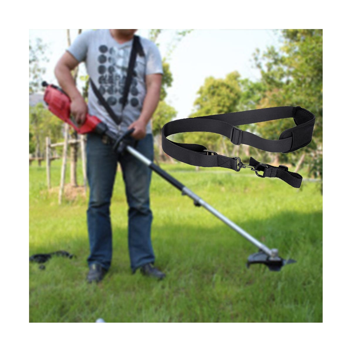 Skulderstropp for gresstrimmer, svart