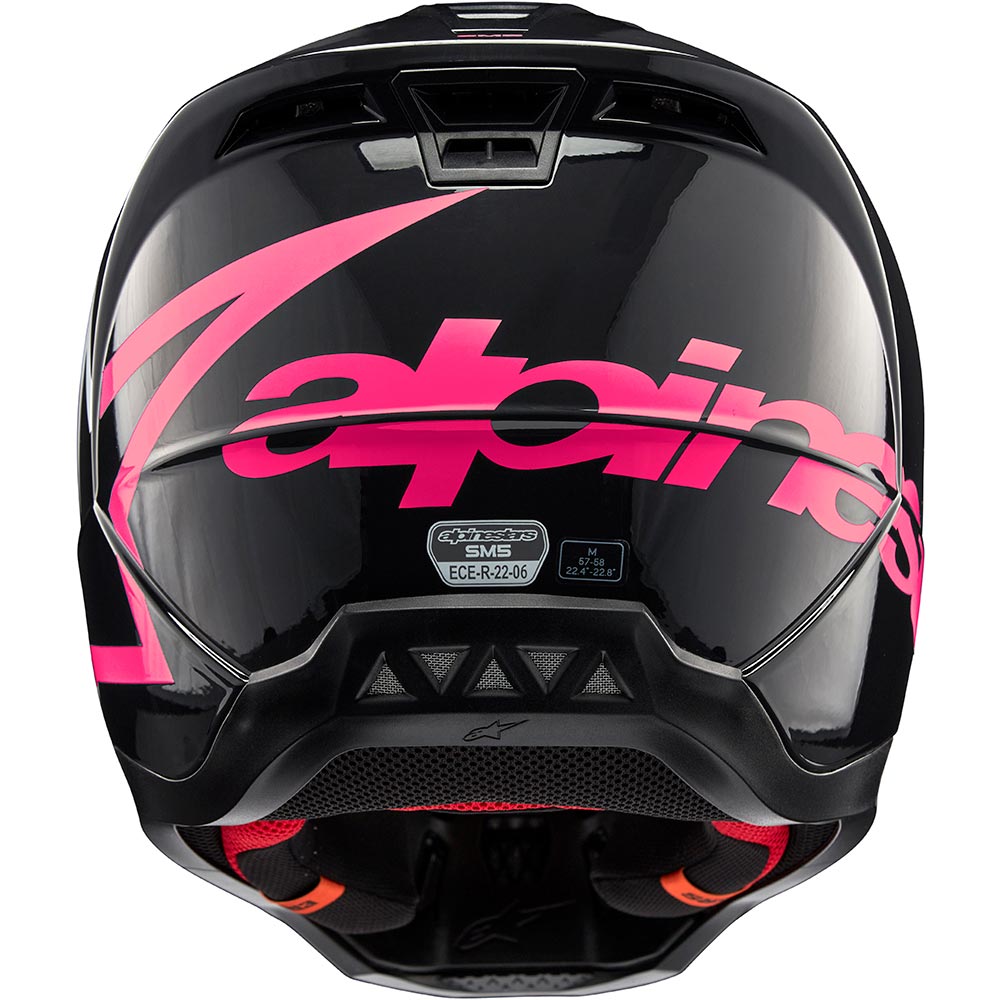 Alpinestars - Casque S-M5 Corp Noir / Rose fluo / Brillant
