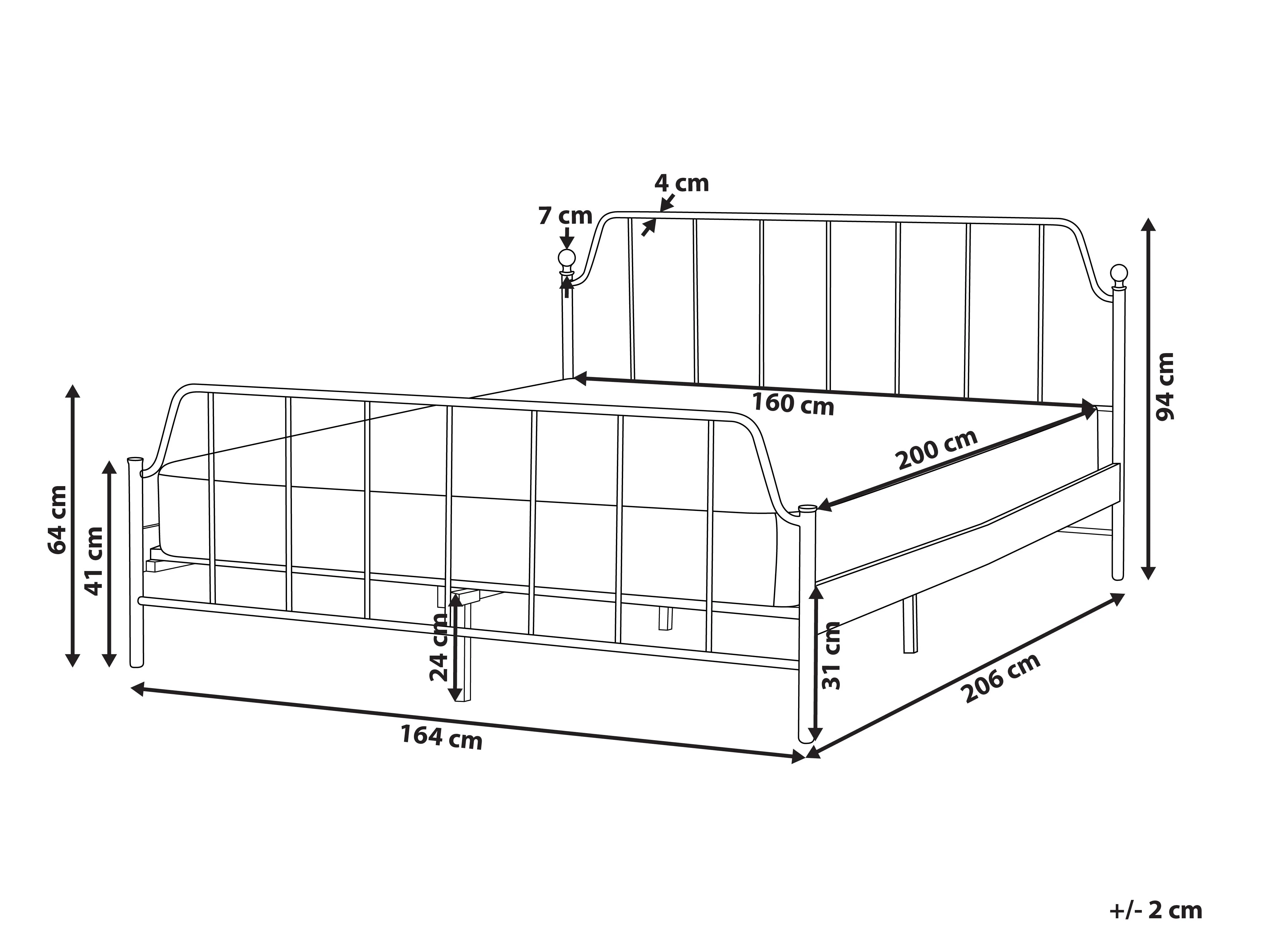 Bed Metaal MAURESSAC 160 x 200 cm Wit