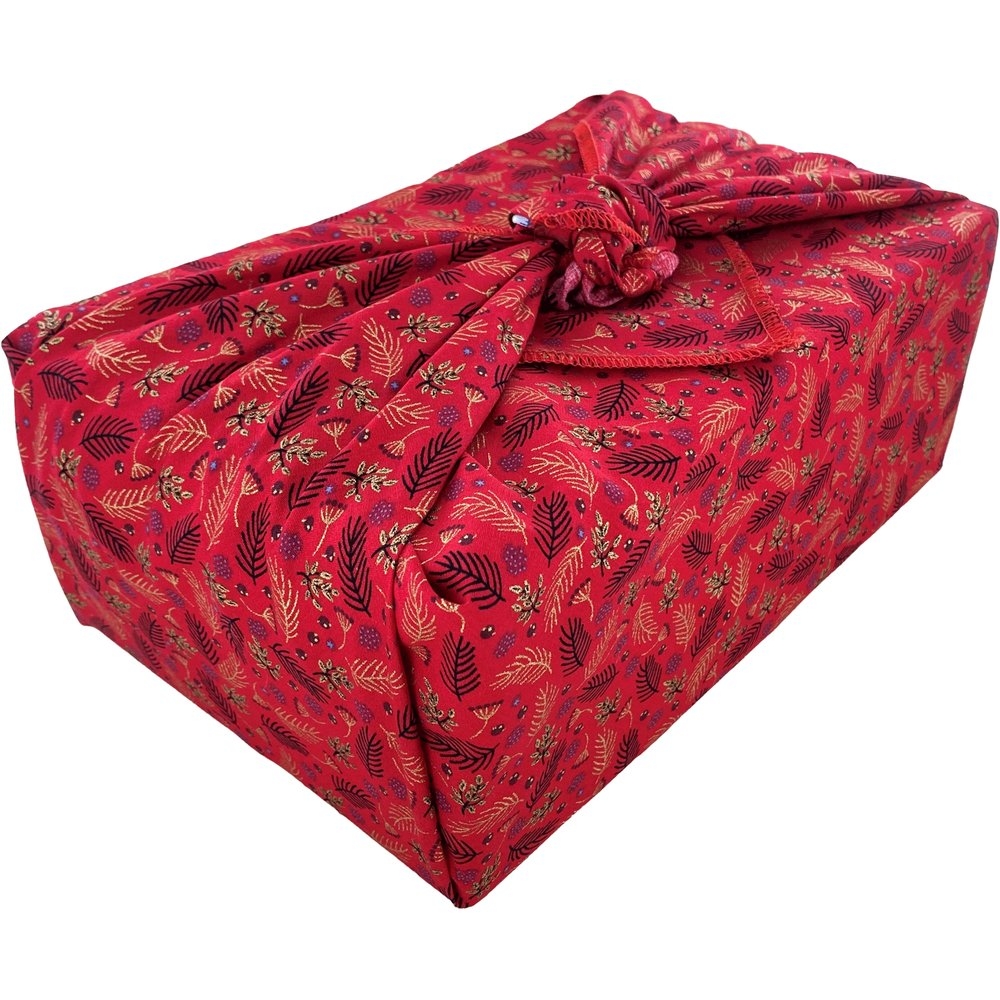 Furoshiki Grand 73 X 73 Cm Tiges Rouges De Noël Ex1013