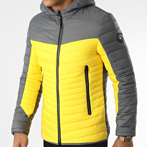 Doudoune Capuche 5049 Jaune Gris