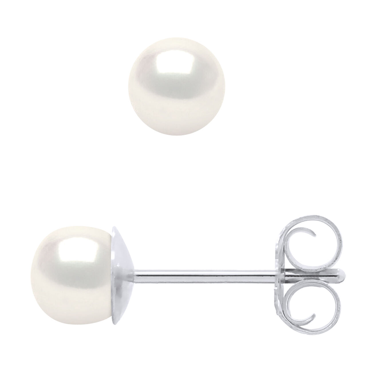 Pearl Addict Boucles d'oreilles Rosa Argent & Perles d'Eau Douce blanc naturel