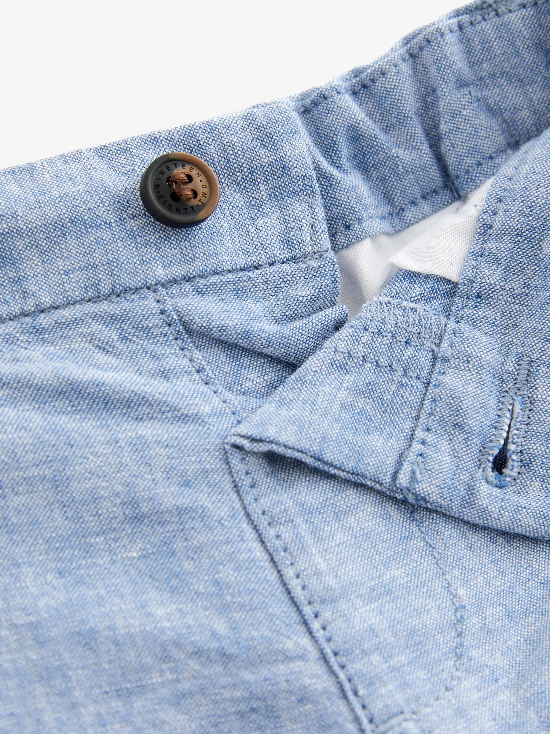Chambray blauw - Chinoshort (3 mnd-7 jr)