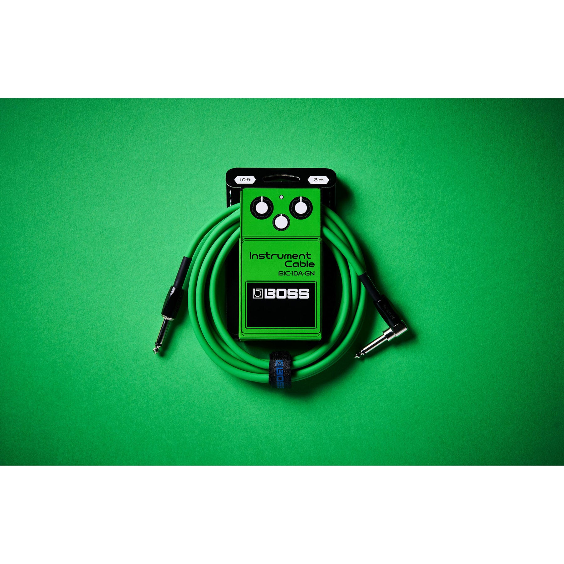 Boss BIC-10A Green instrumentkabel 3m recht-haaks