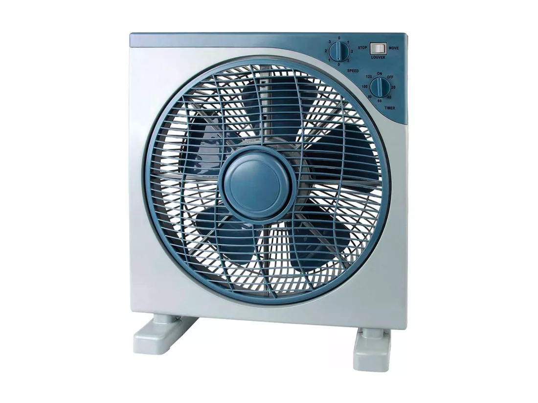 Ventilateur de Table Ø30cm 50W 3 Vitesses Gris/Bleu Boitier Raydan Home