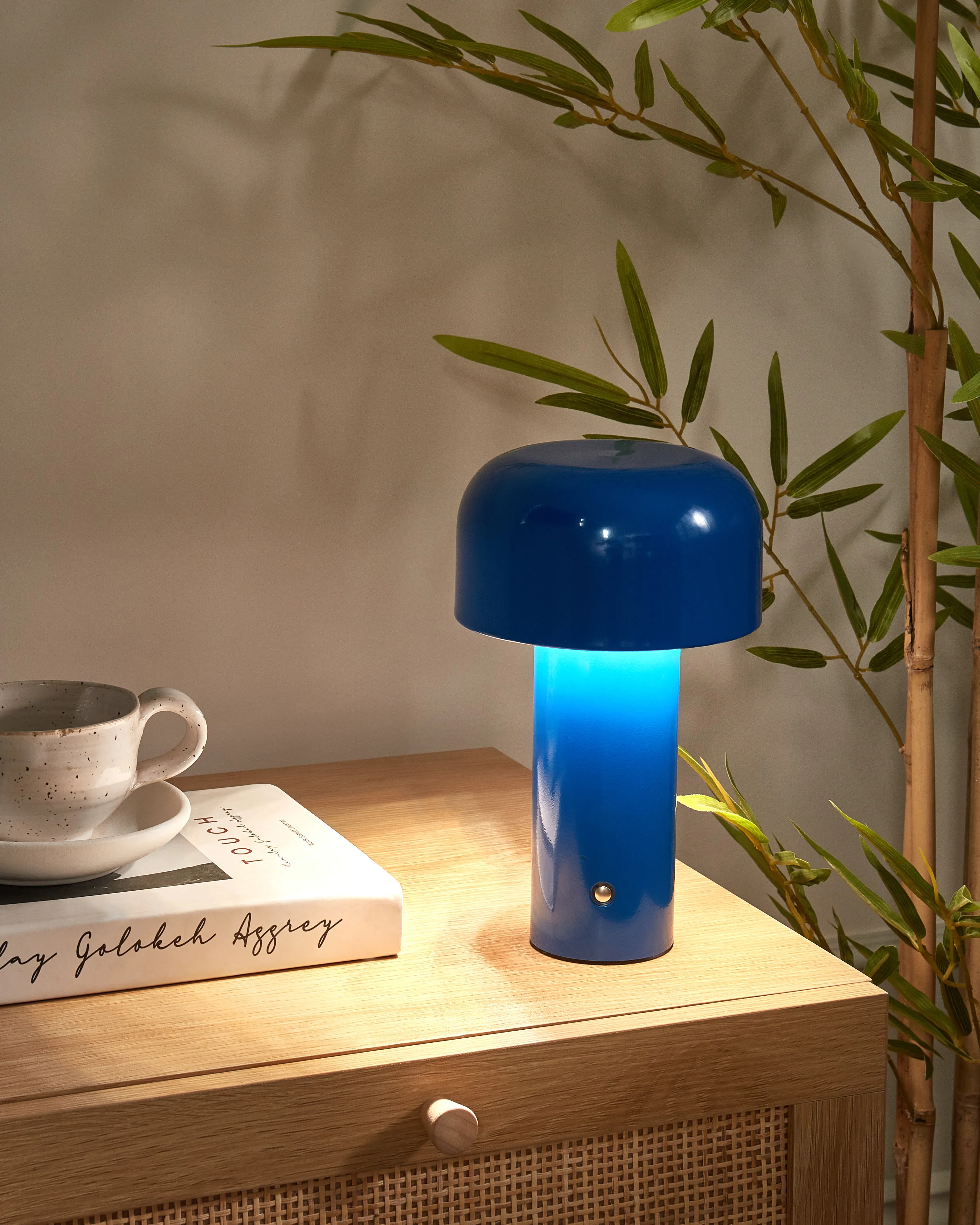 LED draadloze tafellamp BESOS met dimmer Metaal Blauw