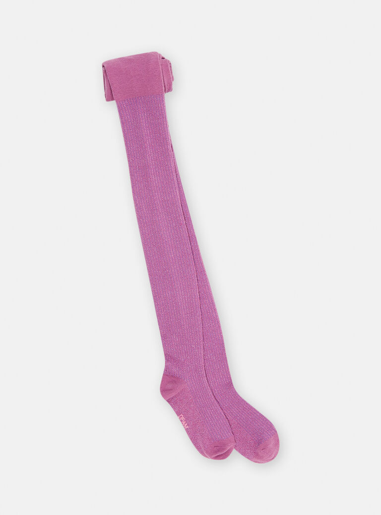 Collants parme foncé en lurex fille