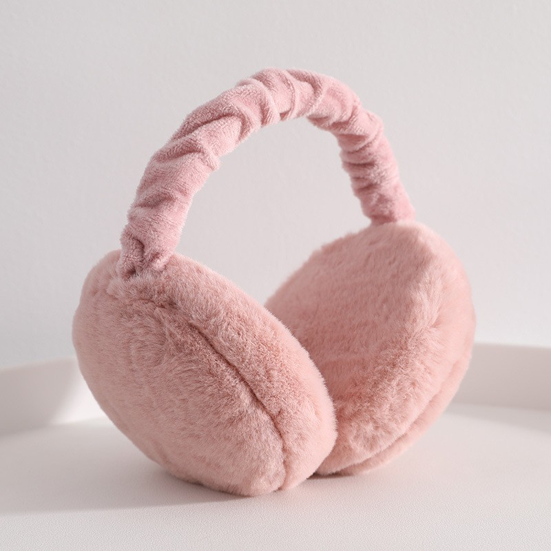 Weiche Plüsch Ohrenwärmer Winter Ohrenschützer Accessoire (One Size) - Rosa