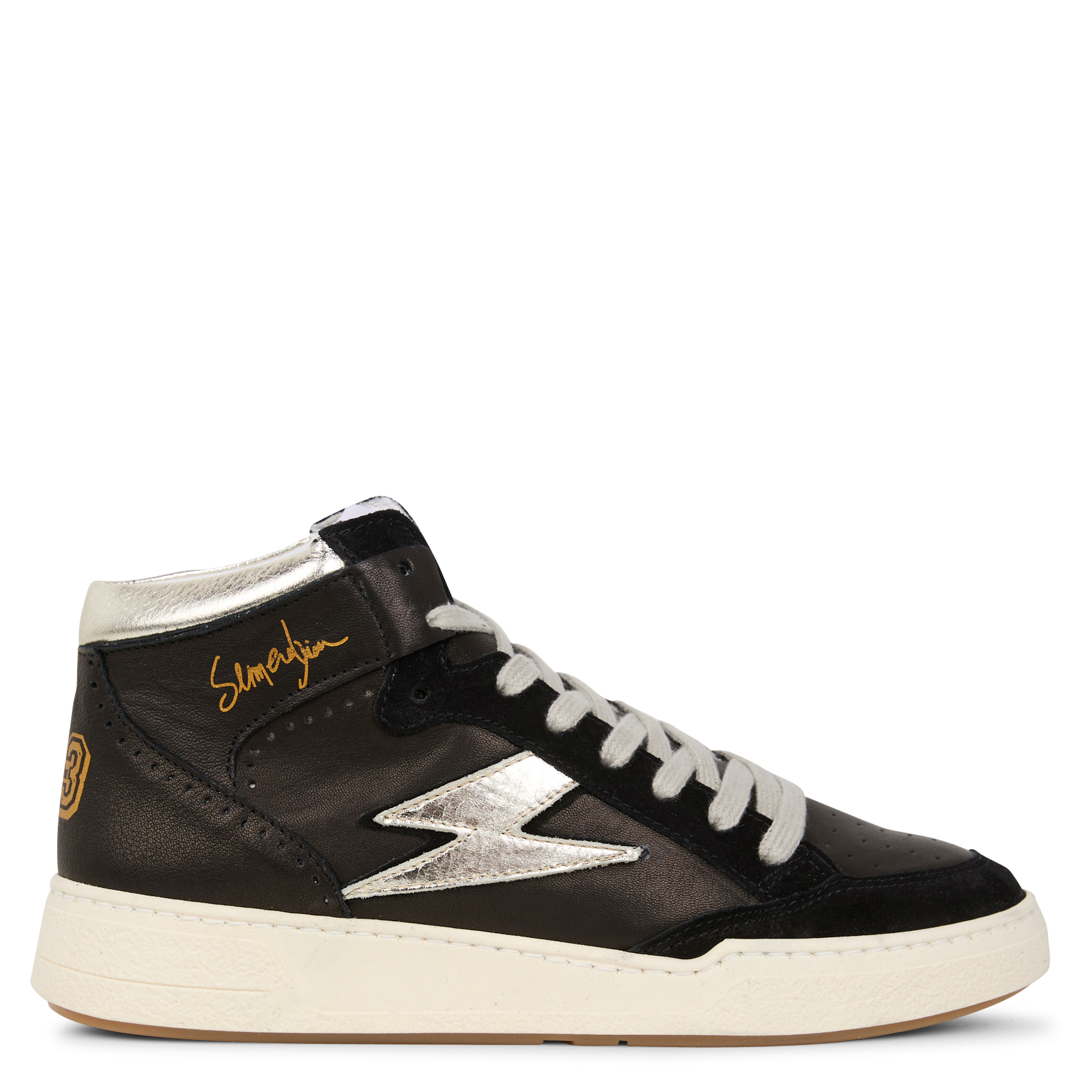 BRAGA - Baskets montantes en cuir lisse | Noir
