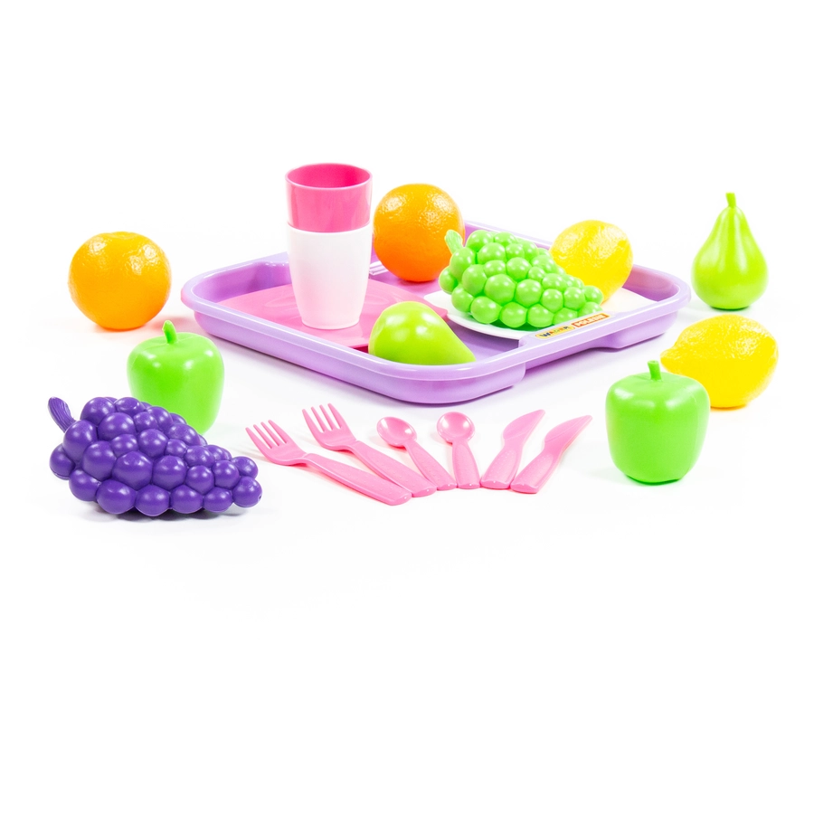 Wader Quality Toys Geschirrset mit Früchten auf Tablett, 21-tlg.