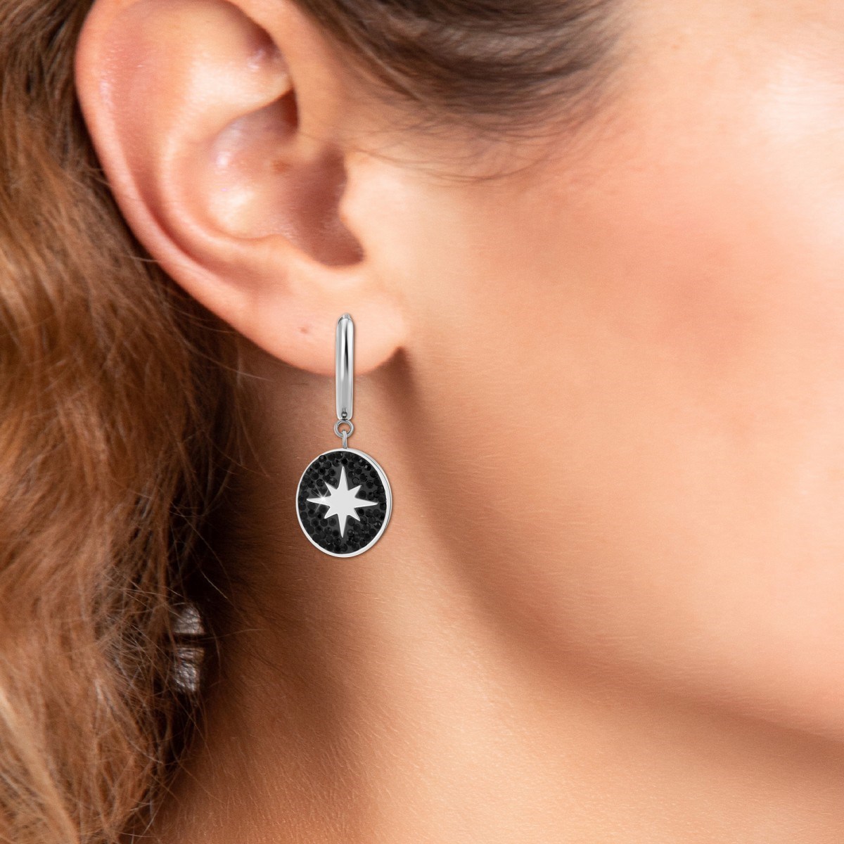Boucles d'oreilles SC Bohème ornées de Cristaux scintillants noirs