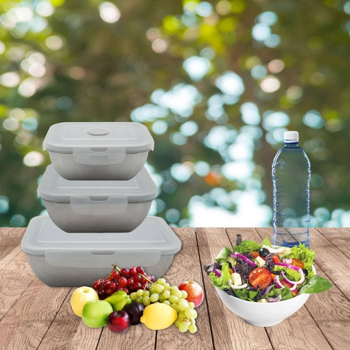 Set de 3 Lunch box inox 400 ml, 600 ml et 1000 ml compatible microonde