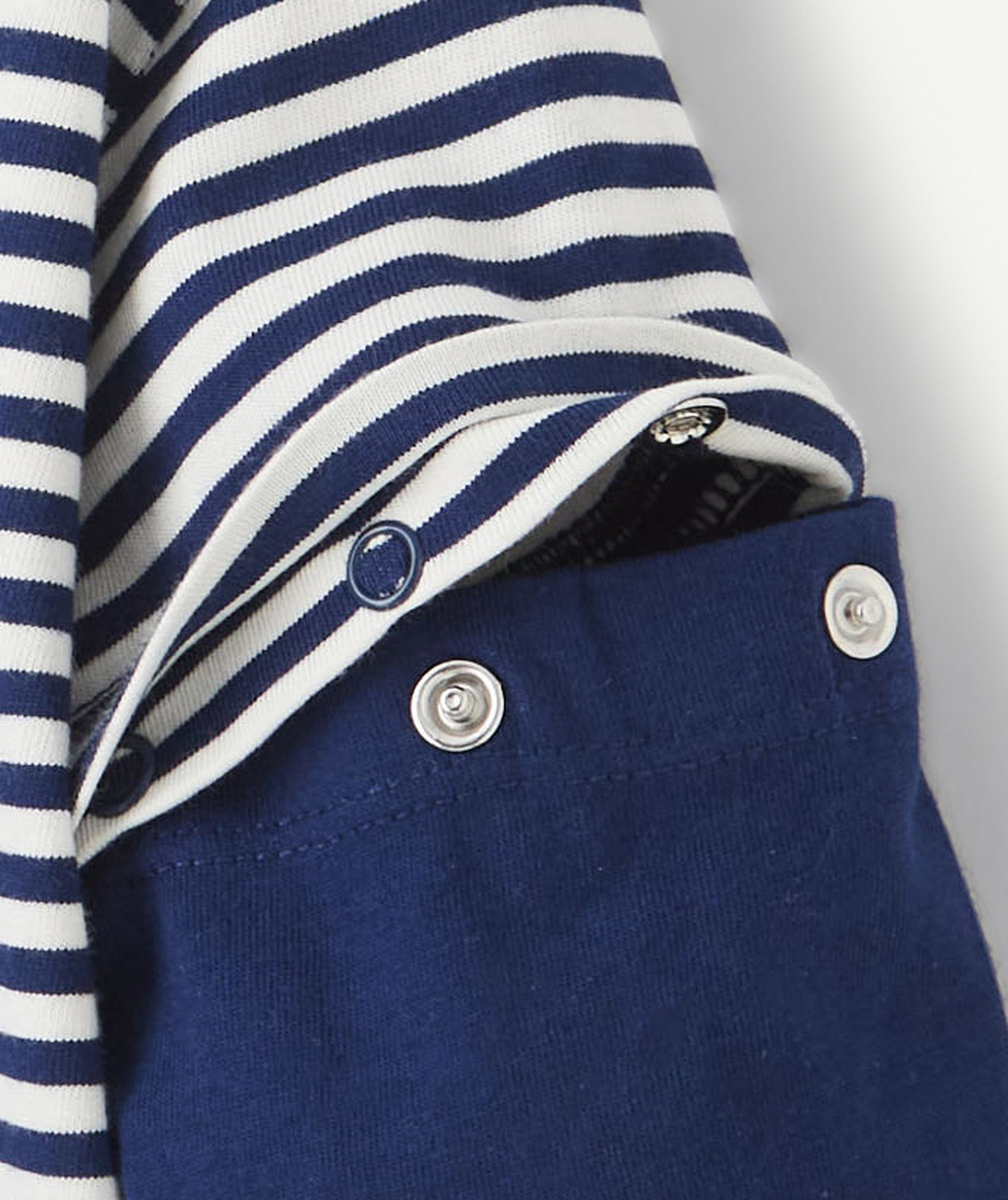 T-SHIRT ÉVOLUTIF 2 EN 1 MARINIÈRE BLEU MARINE