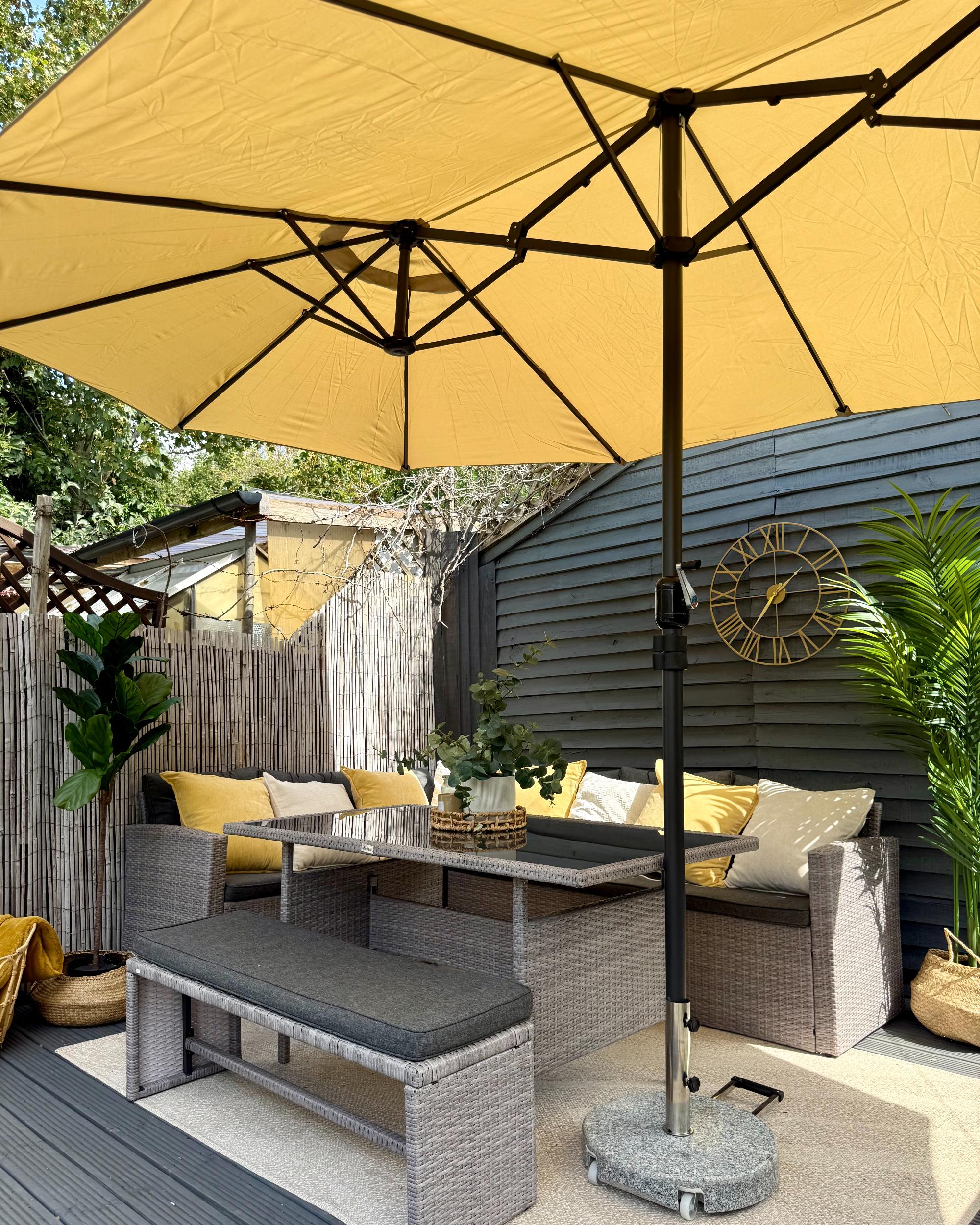 Loungeset met tafel 8-zits VITERBO met kussens PE rotan Grijs