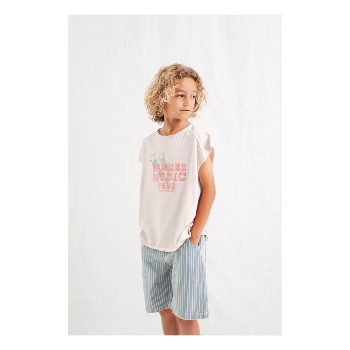 Tocoto Vintage T-Shirt Sans Manches Summer Music Fest Coton Bio | Beige