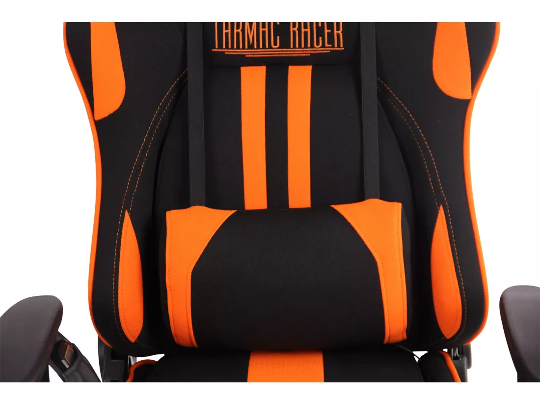 Chaise de bureau - Tissu & Métal chromé - Noir / Orange - Limit XM