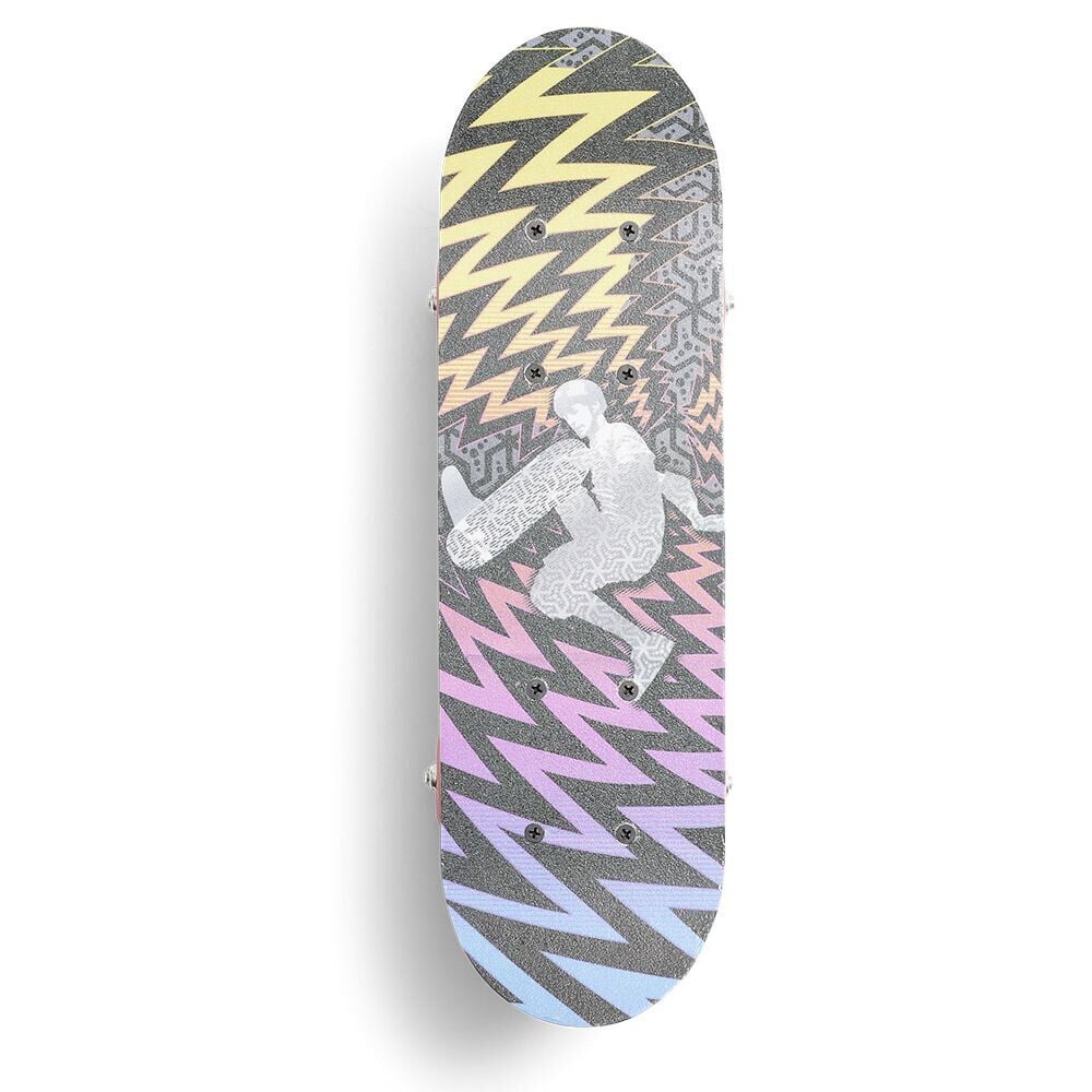 Skateboard 17 pouces zig-zag multicolore