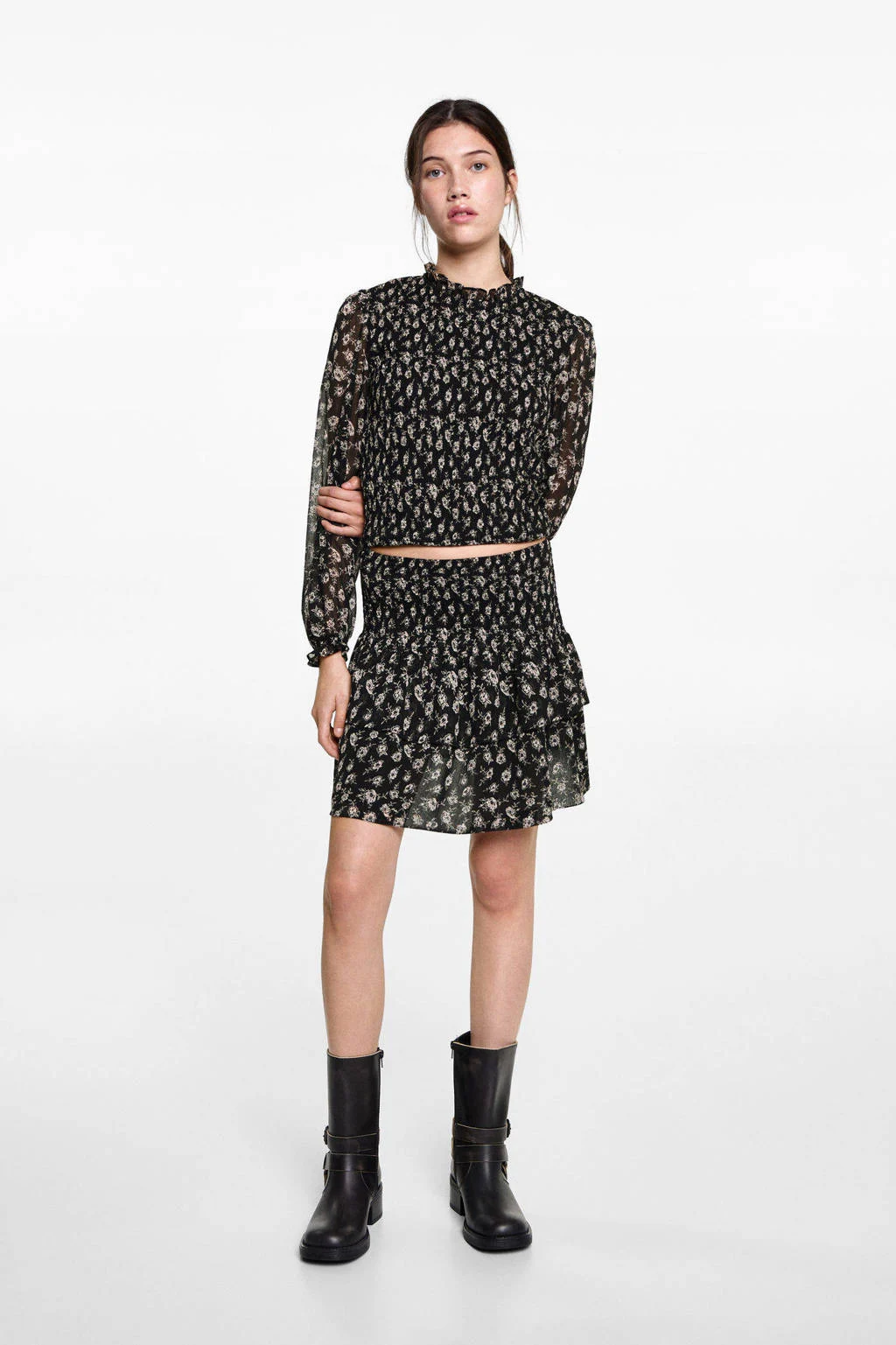 MANGO TEEN strokenrok zwart