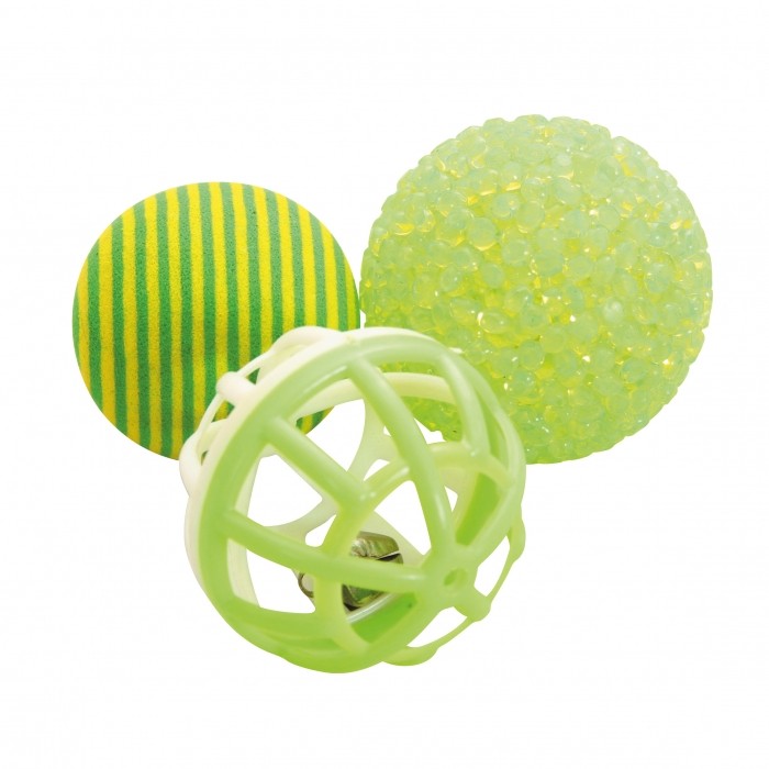 Lot de 3 balles multi-textures