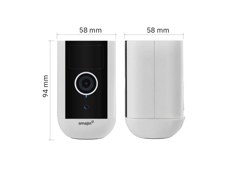 omajin by Netatmo Netzwerkkamera OMA-OWC-01-EU   64GB Micro Kabellose Überwachungskamera mit 2K  HD-Auflösung und langer Akkulaufzeit
