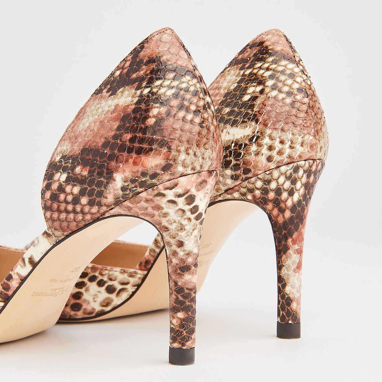 L.K. Bennett Escarpins en Cuir serpent Flossie roses - Talon 8,5 cm