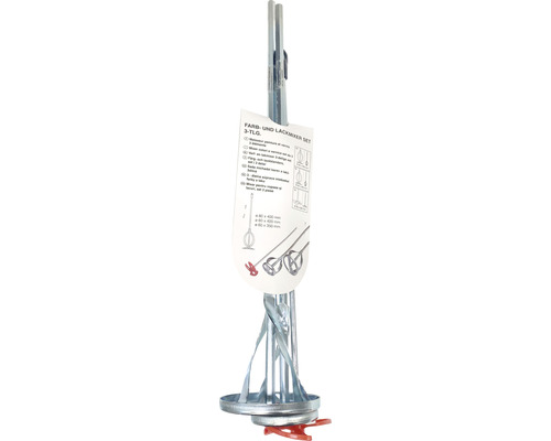 Roerstaaf verf- en lakmengerset zilver 8 mm x 42,5 cm 3-delig